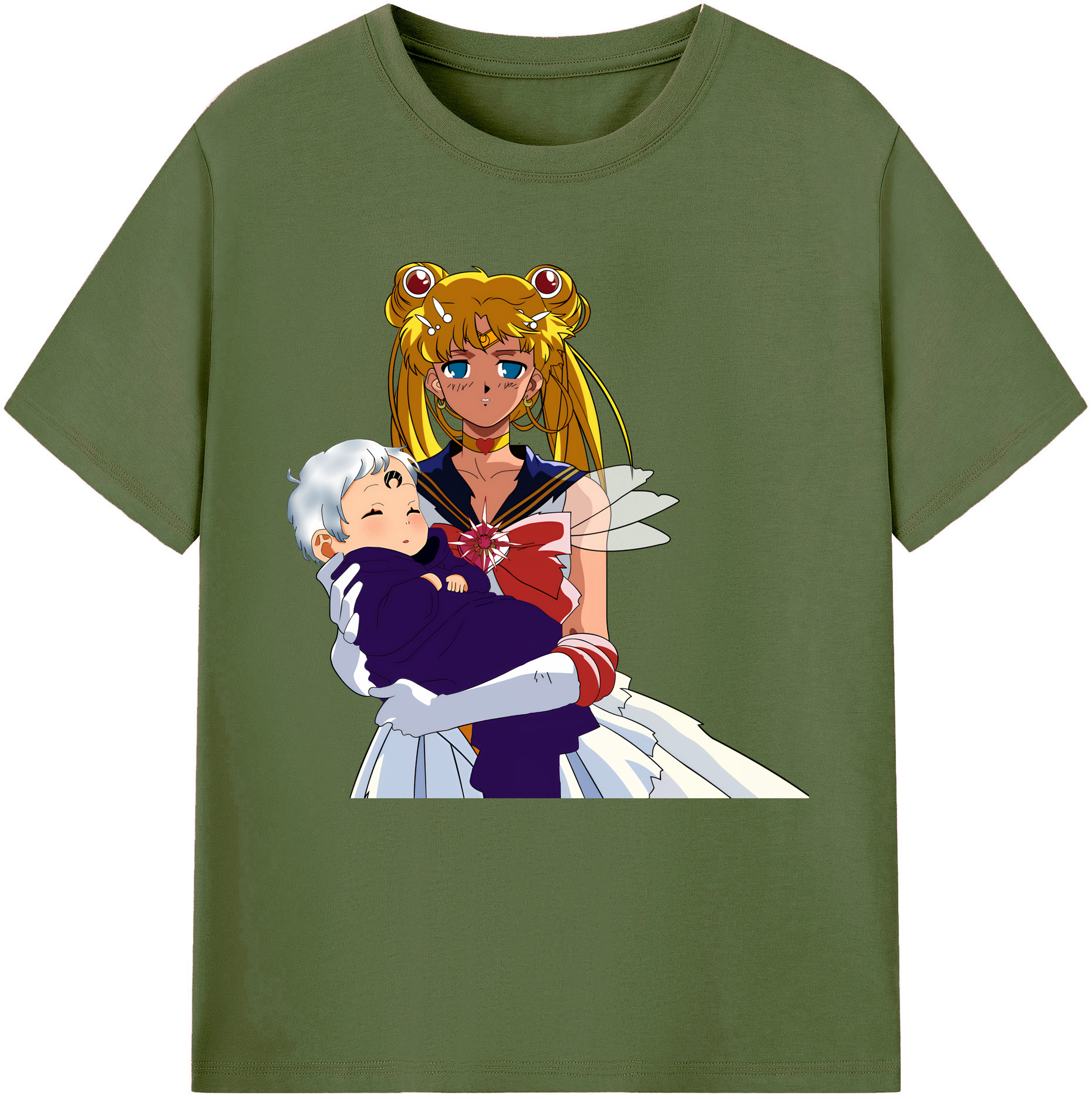 （画像用） 美少女戦士セーラームーン 月野 うさぎ つきの うさぎ Sailor Moon Tsukino Usagi 綿100％半袖Tシャツ（フロントプリント）